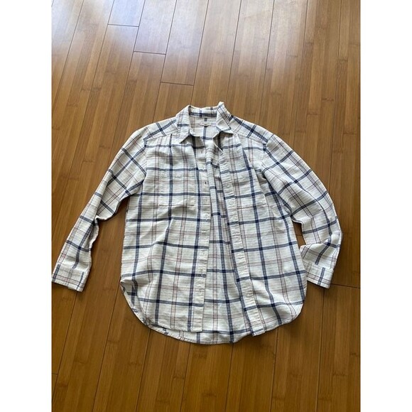 Pilcro for Anthropologie Shirt Button up Plaid Metallic Long Sleeve - Women Sm - Picture 1 of 5